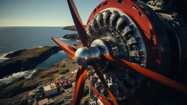 turbine rotor assembly with a view from above the rotor