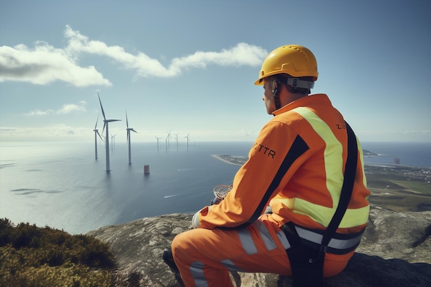 Turbine technologie mensen windmolen ingenieur wind