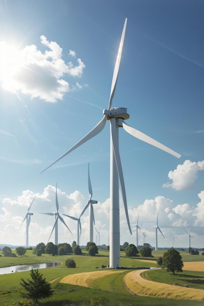 グリーン電力を作るためのタービン風力発電エネルギー