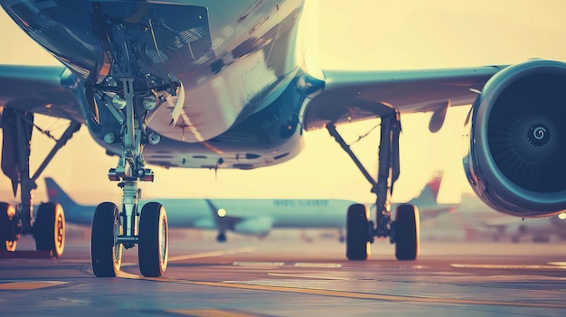 A turbine on the wing of a modern passenger aircraft