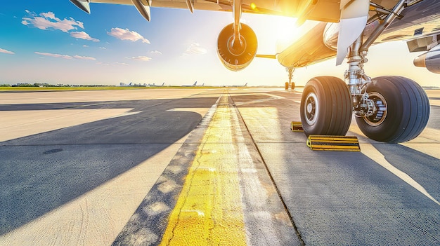 A turbine on the wing of a modern passenger aircraft