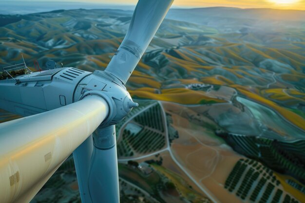 turbines Wind turbines for electric power production Zaragoza province Aragon in Spain