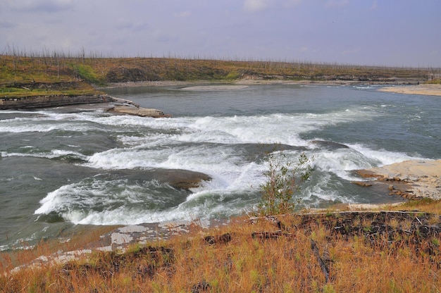 Turbulent rapids on the river