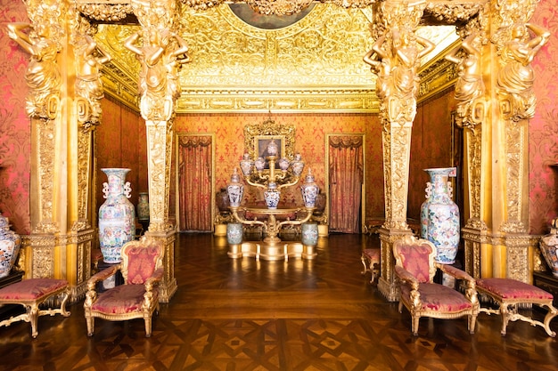 Turin Italy Royal Palace Chinese Cheramics Room Luxury elegant ancient interior circa 1860