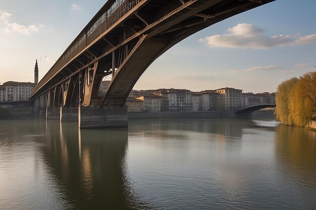 Photo turin torino detail of brigde on po river