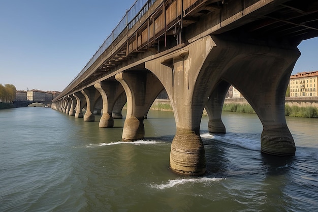 Photo turin torino detail of brigde on po river