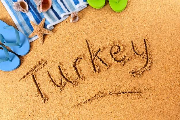 Turkey beach writing