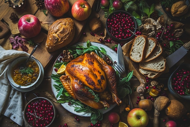 Turkey and bread for thanksgiving