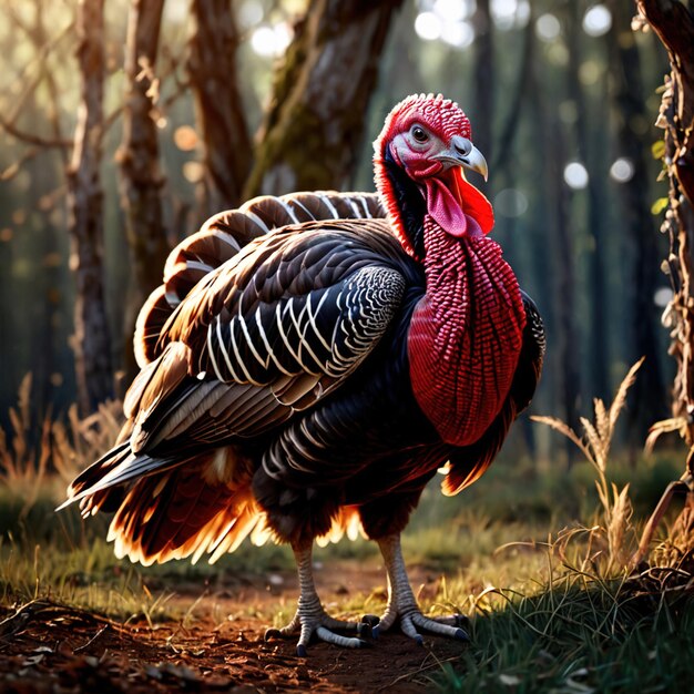 Photo turkey farm animal living in domestication part of agricultural industry