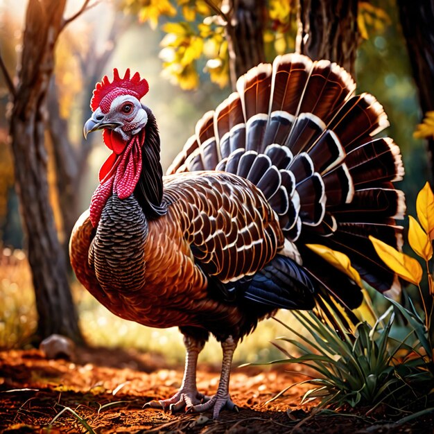 Photo turkey farm animal living in domestication part of agricultural industry