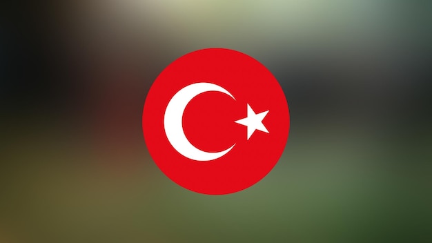 turkey flag in blurred background