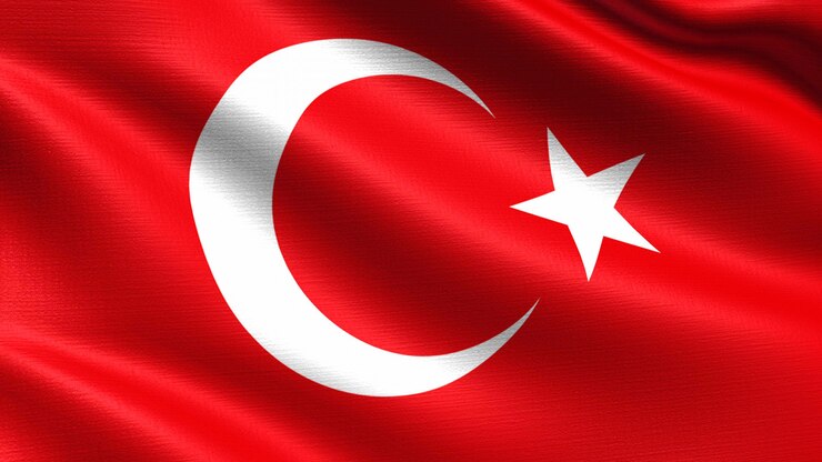 トルコの旗、手触りの生地の質感