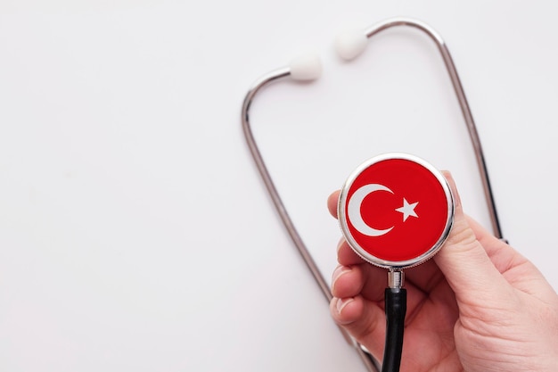 Turkey healthcare concept doctor holding a medical stethoscope