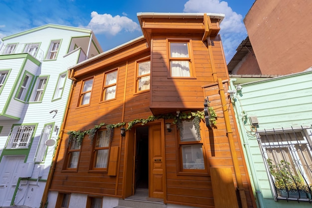 Turkey Istanbul Colorful historic center buildings of Fatih district