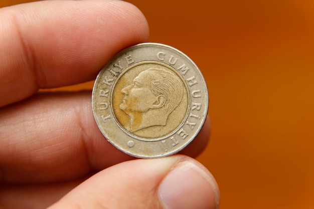 Turkey money turkish fifty kurus coin