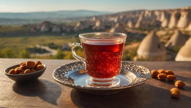 Turkey tea in a glass