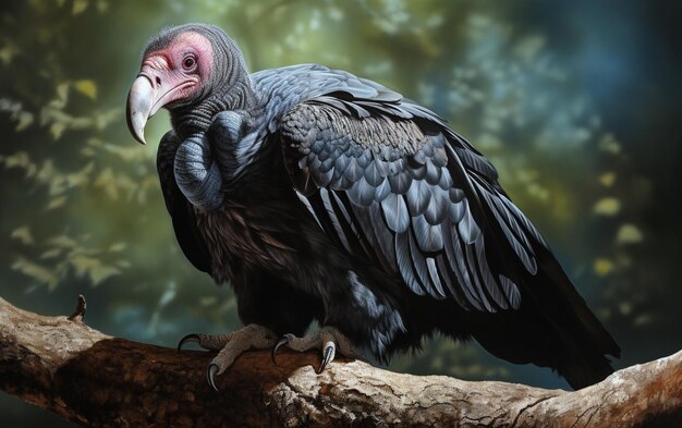 Photo turkey vulture bird on natural environment