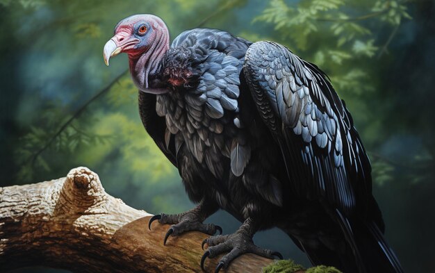 Photo turkey vulture bird on natural environment