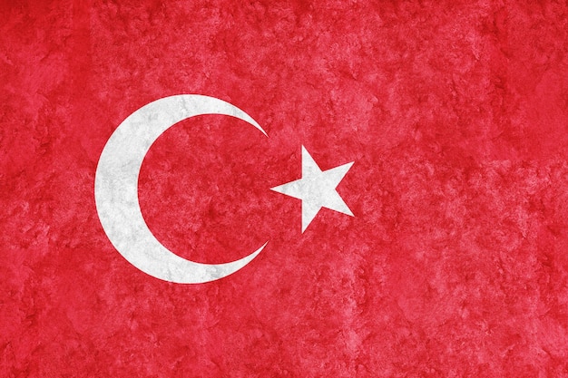 Turkije metalen vlag, getextureerde vlag, grunge vlag