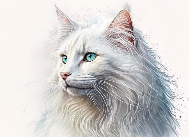 Turkish angora cat in a portrait