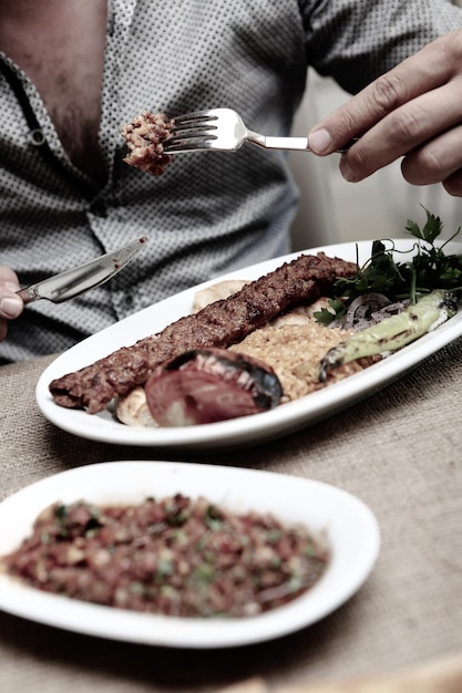 Foto ramadan kebab tradizionale turco e arabo