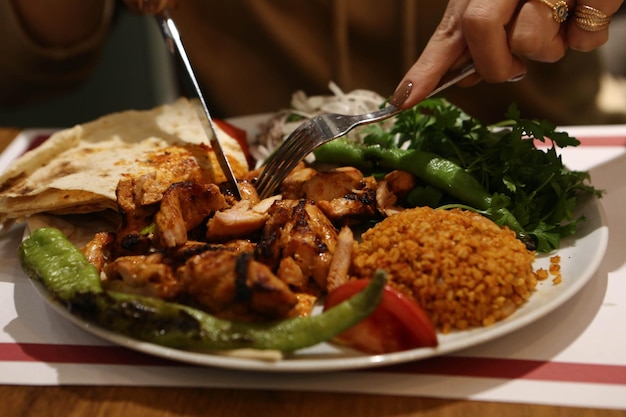 Photo turkish and arabic traditional ramadan kebab