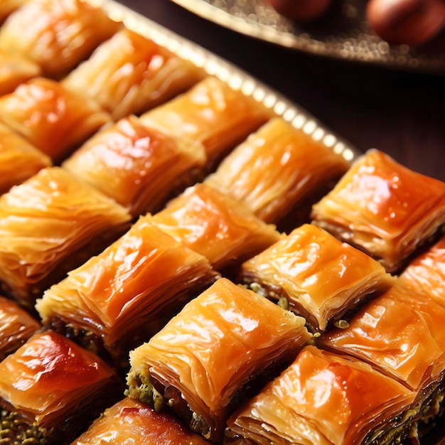 터키와 Arabix 전통 디저트 Baklava Baklawa