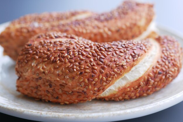 Turkish Bagel Simit on table