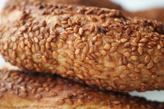 Turkish Bagel Simit on table