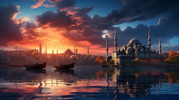 turkish blue mosque background