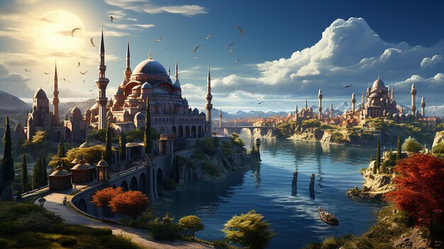 turkish blue mosque background