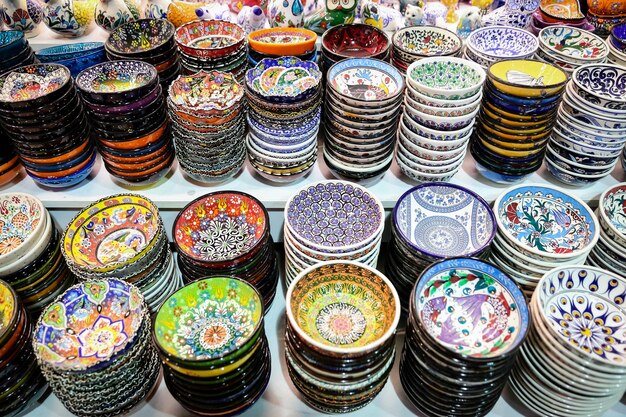 Turkish Ceramics in Grand Bazaar Istanbul Turkey