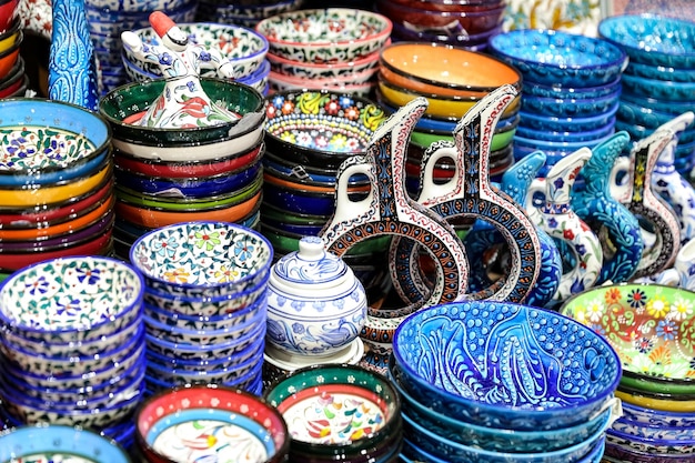 Turkish Ceramics in Grand Bazaar Istanbul Turkey