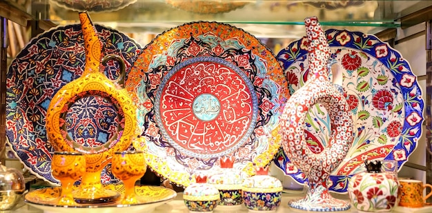 Turkish Ceramics in Grand Bazaar Istanbul Turkey