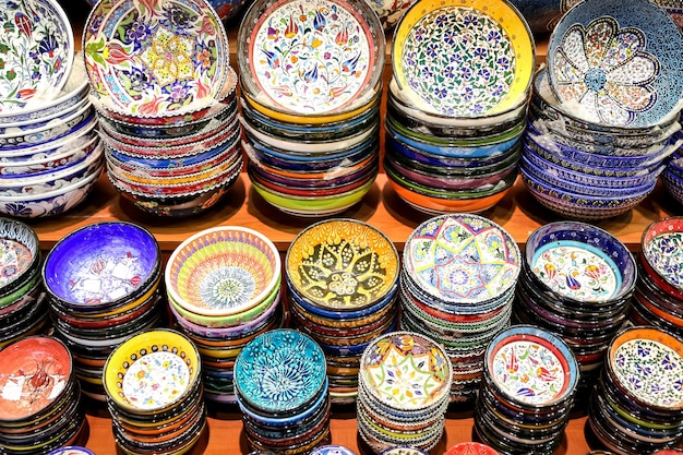 Turkish Ceramics in Grand Bazaar Istanbul Turkey