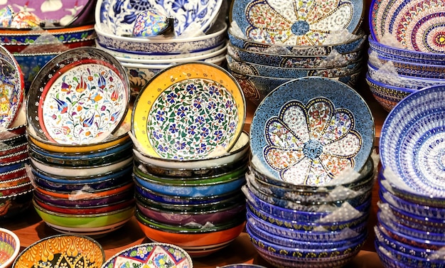 Turkish Ceramics in Grand Bazaar Istanbul Turkey