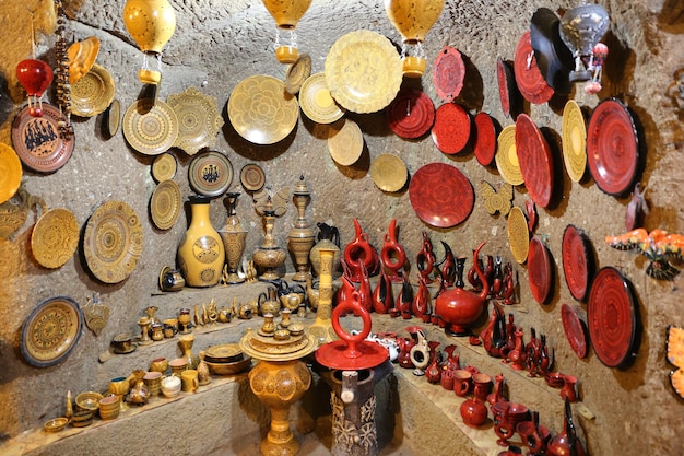 写真 土産物店のトルコの陶器