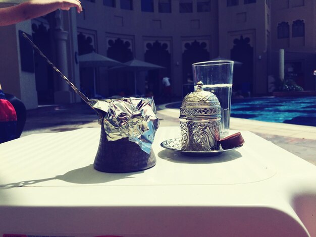 Photo turkish coffee setup