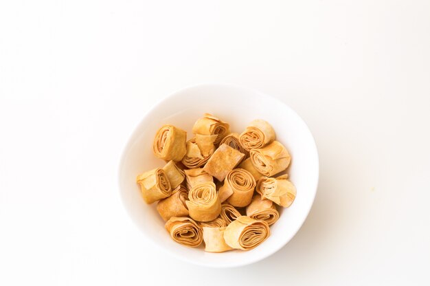 Turkish crisp pastry, isolated on white