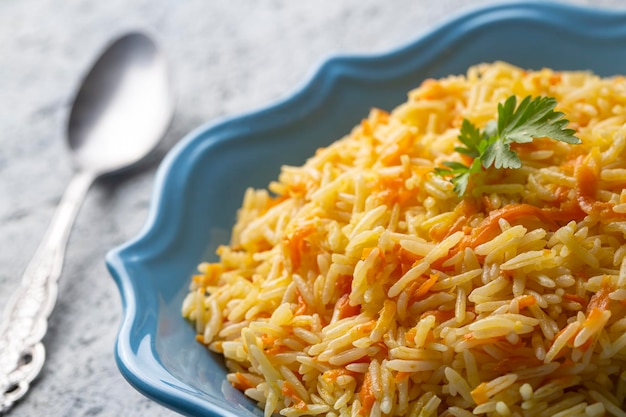 Turkish cuisine; carrot rice pilaf (Turkish name; Havuclu pilav)