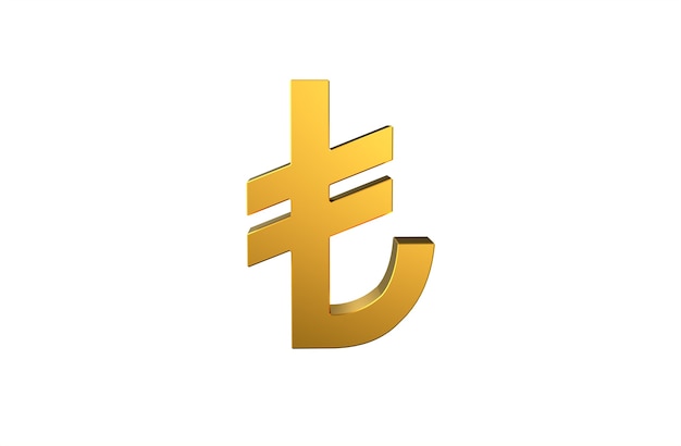 Turkish currency symbol Lira in 3d