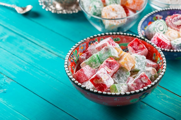 Photo turkish delight close up