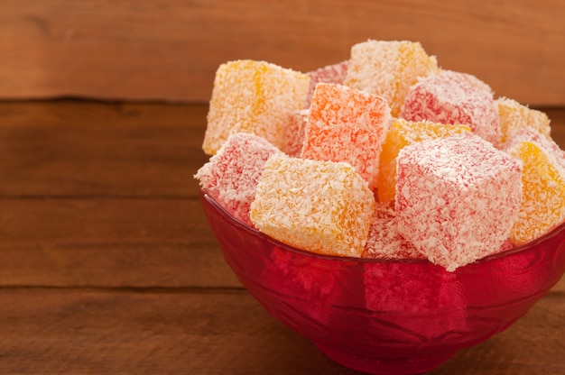 Turkish Delight in coconut flakes