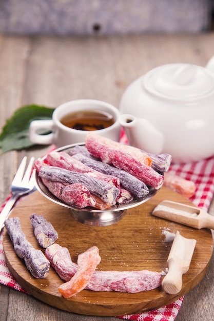 Turkish delight , in a saucer