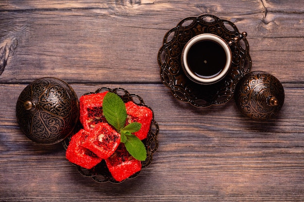 Turkish Delight and Traditional Turkish Coffee