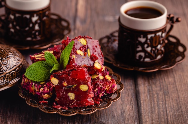 Turkish Delight and Traditional Turkish Coffee