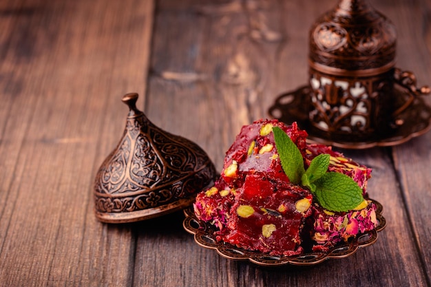 Turkish Delight and Traditional Turkish Coffee