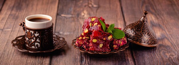 Turkish Delight and Traditional Turkish Coffee