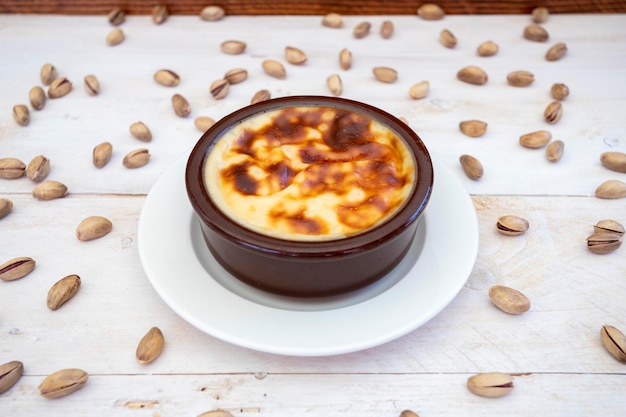 Turkish dessert sutlac Baked rice pudding