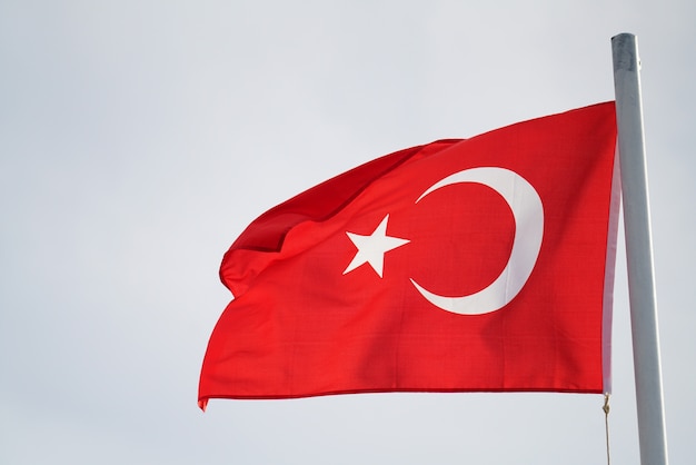 Turkish flag waving in the wind